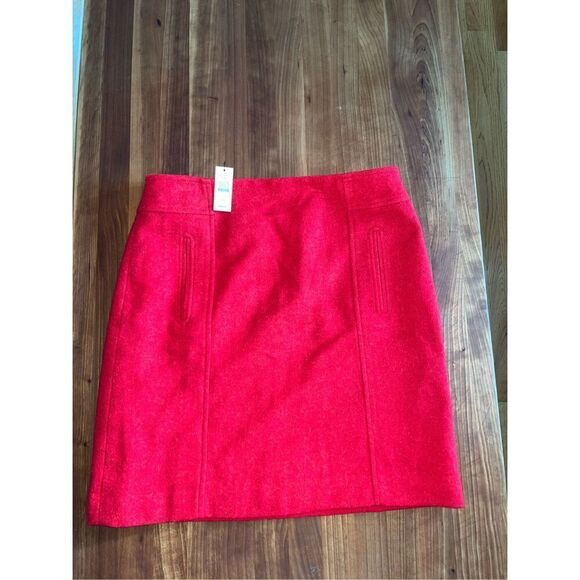 Talbots NWT Red Wool Blend Skirt 8P $99 - Picture 1 of 5
